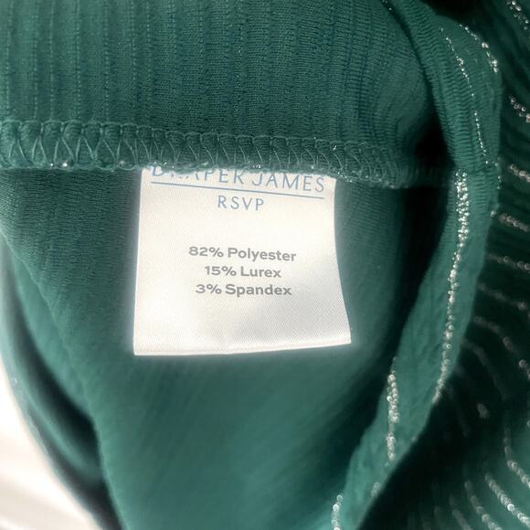 Draper James RSVP Green w/ Metallic Threads Short Sleeve Dress Sz XL - Picture 5 of 5